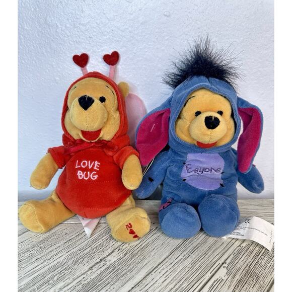 Disney Set Pooh As Eeyore & Firefly Pooh Bean Bag Toys - Picture 5 of 5